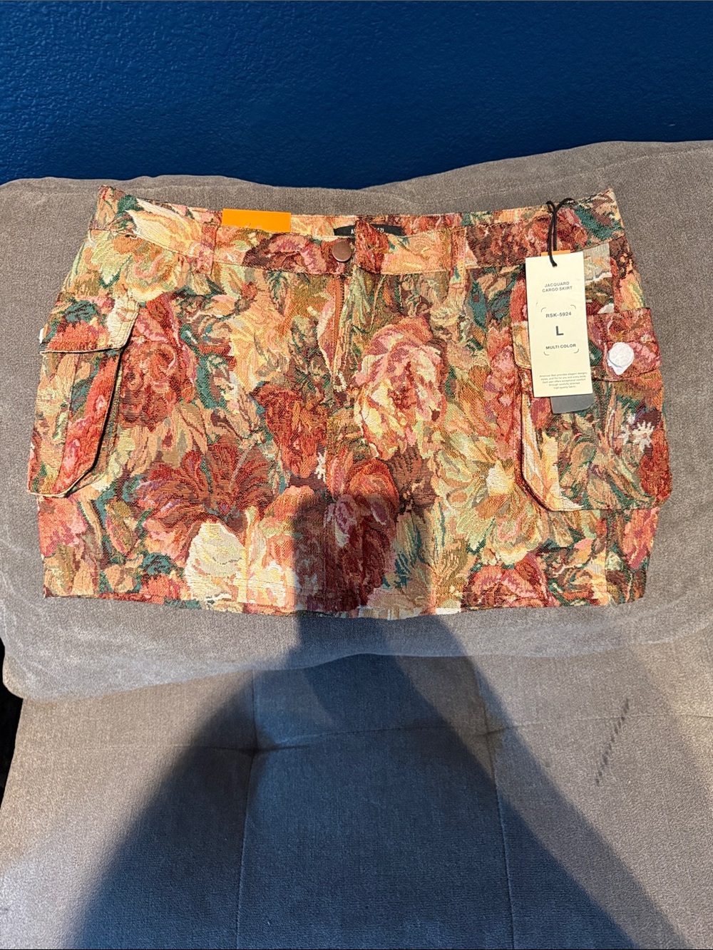 Floral Tapestry Mini Skirt - Multicolor
